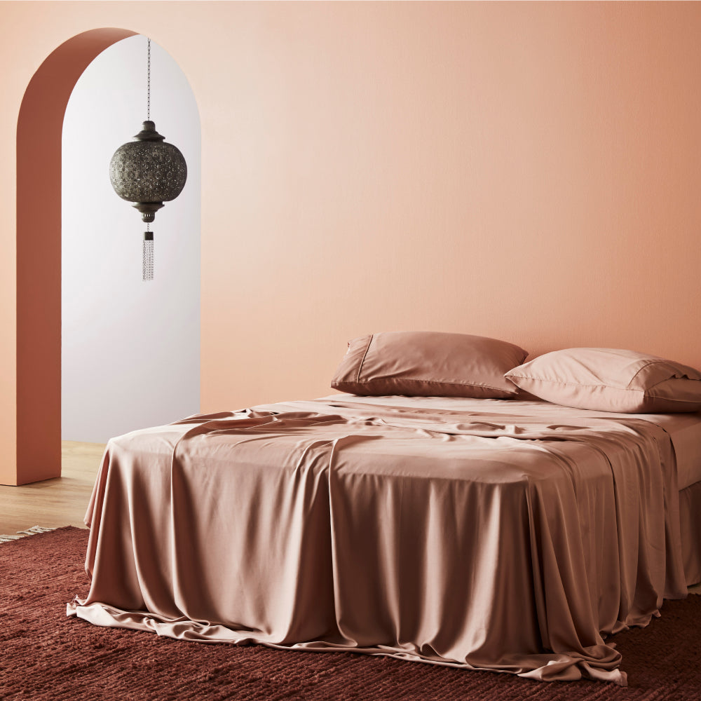 Almond | Signature Sateen Sheet Set Made with 100% Organic Bamboo #Color_almond