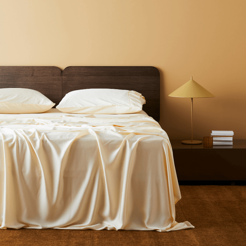 Butter | Signature Sateen Sheet Set Made with 100% Organic Bamboo #Color_butter