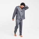 Slate | Long sleeve PJ Shirt made from bamboo #Color_slate