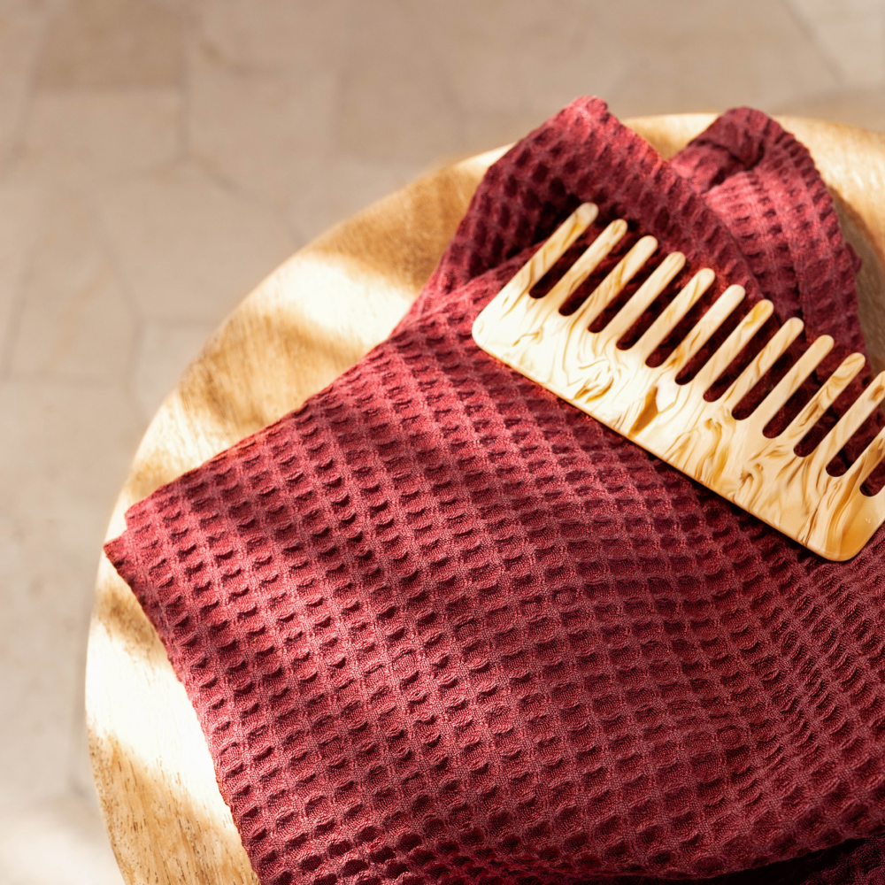 Sumac | Waffle Bath Towel Set Made With 100% Organic Bamboo #Color_sumac