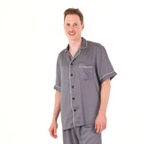 Slate | Short Sleeve PJ Shirt made from bamboo #Color_slate