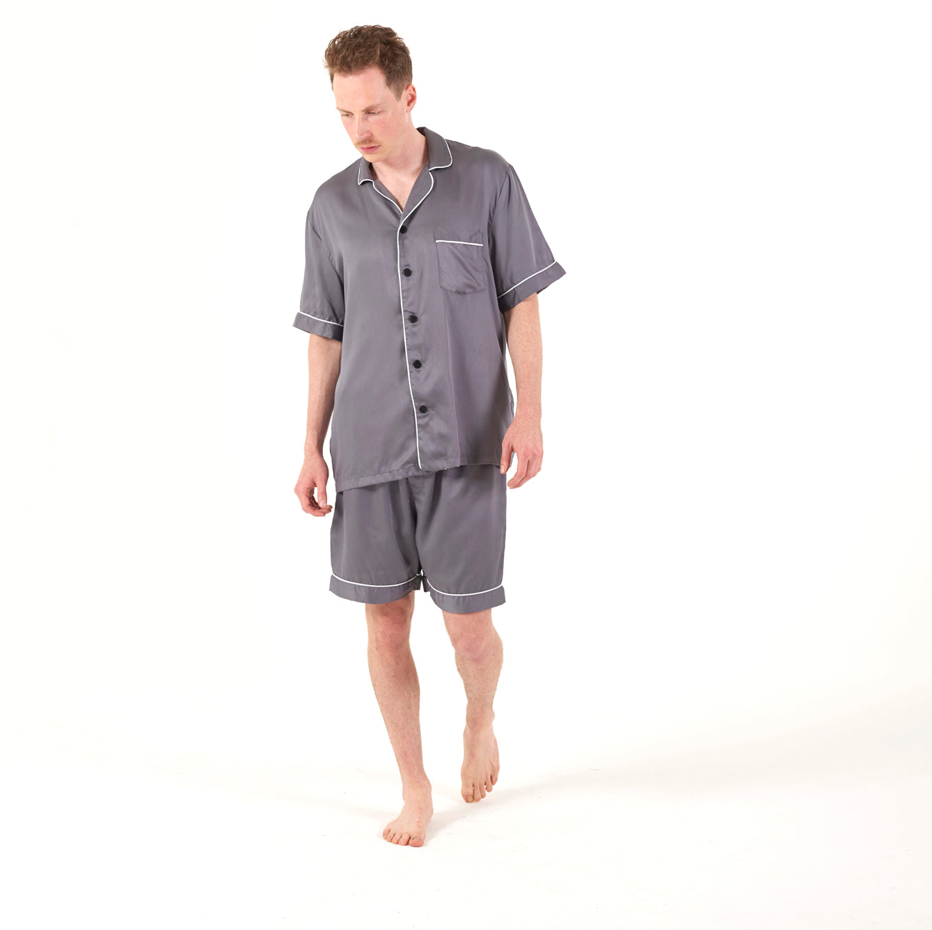 Slate | Short Sleeve PJ Shirt made from bamboo #Color_slate